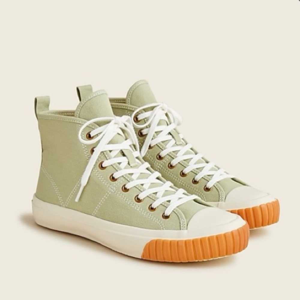J.Crew high-top canvas & rubber sneakers NWT